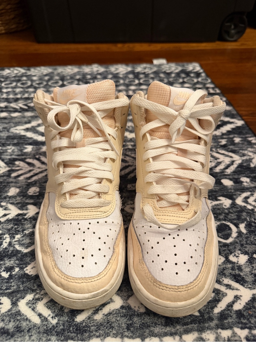 Nike Women's High-Top Sneakers in Cream and Off-White